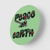 Weltfrieden Weihnachten Runde Wanduhr (Winkel)