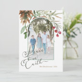 Weltfrieden Weihnachten Wasserfarben Foto-Karte (Stehend Vorderseite)