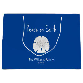 Weltfrieden Weihnachts Beach Sand Dollar Blue Große Geschenktüte