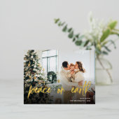 Weltfrieden Weihnachts-Foto Folien Feiertagspostkarte (Stehend vorne)