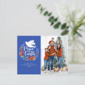 Weltfrieden Weihnachts-Foto Postkarte (Stehend Vorderseite)