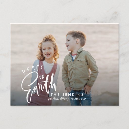 Weltfrieden | Weihnachts-Foto Postkarte (Vorderseite)
