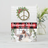 Weltfrieden Weihnachts-Fotokarte Feiertagskarte (Stehend Vorderseite)