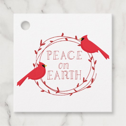 Weltfrieden Weihnachts-Kardinal Geschenkanhänger (Vorderseite)