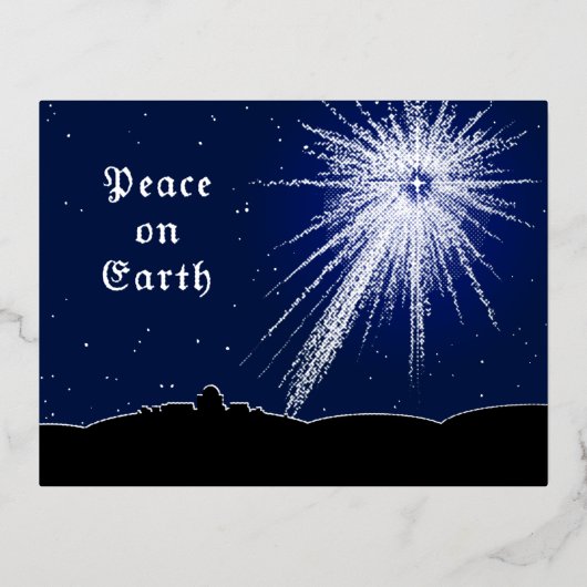 Weltfrieden Weihnachts Postkarte mit Fohlen (Vorderseite)