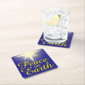 Weltfrieden Weihnachts-Star-Untersetzer Rechteckiger Pappuntersetzer (Vor Ort)