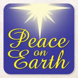 Weltfrieden Weihnachts-Star-Untersetzer Rechteckiger Pappuntersetzer