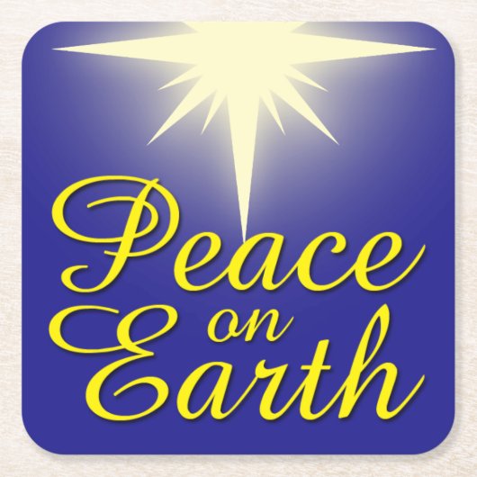 Weltfrieden Weihnachts-Star-Untersetzer Rechteckiger Pappuntersetzer (Vorderseite)