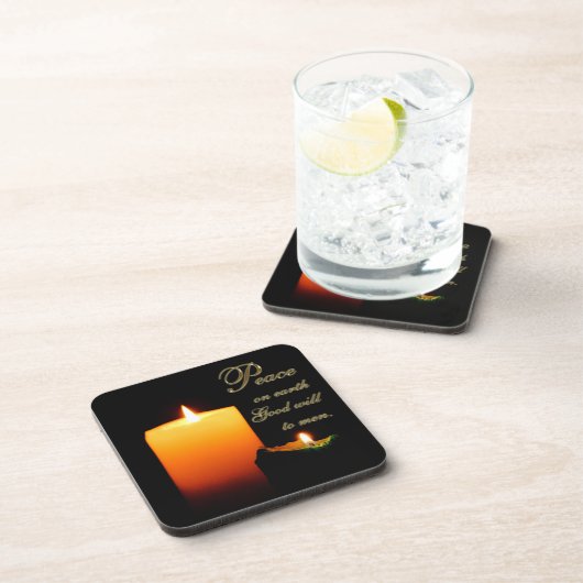 Weltfrieden Weihnachts-Untersetzer Getränkeuntersetzer (Rechte Seite)