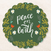 Weltfrieden Weihnachts-Untersetzer Untersetzer (Vorderseite)