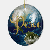 Weltfrieden Weihnachtsbaum Keramik Ornament (Links)