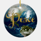 Weltfrieden Weihnachtsbaum Keramik Ornament (Hinten)