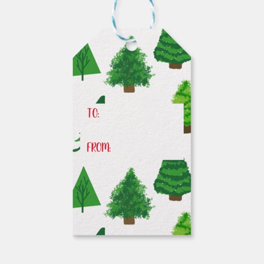 Weltfrieden Weihnachtsbaumen Geschenkanhänger (Rückseite)