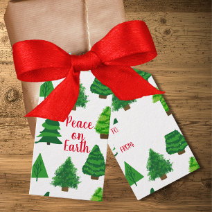 Weltfrieden Weihnachtsbaumen Geschenkanhänger