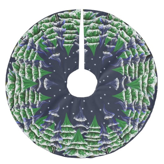 Weltfrieden Weihnachtsbaumen Polyester Weihnachtsbaumdecke (Vorderseite)