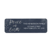 Weltfrieden Weihnachtsblau und Silberfolie (Vorne)