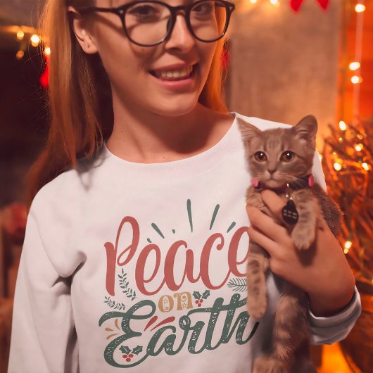Weltfrieden Weihnachtsfeiertag Kalligrafie Sweatshirt