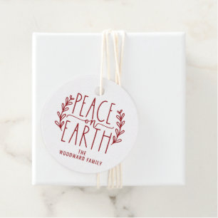 Weltfrieden Weihnachtsfeiertag Personalisiert Geschenkanhänger