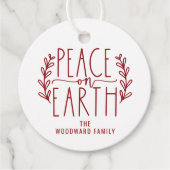 Weltfrieden Weihnachtsfeiertag Personalisiert Geschenkanhänger (Vorderseite)