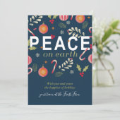 Weltfrieden Weihnachtskarte Einladung (Stehend Vorderseite)