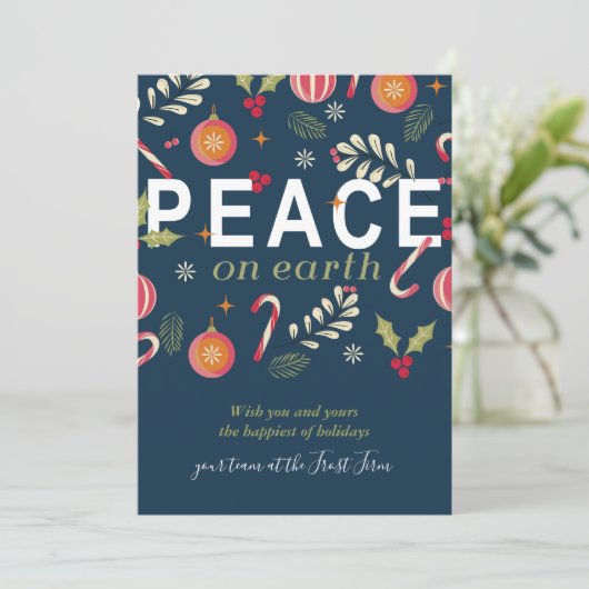 Weltfrieden Weihnachtskarte Einladung (Stehend Vorderseite)