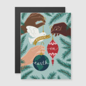 Weltfrieden Weihnachtskarte Magnetkarte (Vorne/Hinten)