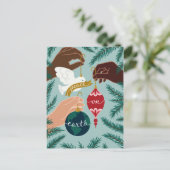 Weltfrieden Weihnachtskarte Postkarte (Stehend Vorderseite)