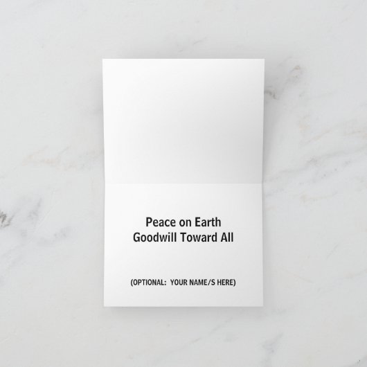 WELTFRIEDEN - Weihnachtskarten Feiertagskarte (Innenseite)