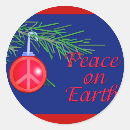 Weltfrieden-Weihnachtskarten und Postkarten Runder Aufkleber (Vorderseite)