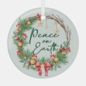 Weltfrieden Weihnachtskranz Ornament Aus Glas (Vorderseite)