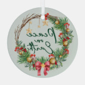 Weltfrieden Weihnachtskranz Ornament Aus Glas (Rückseite)