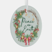 Weltfrieden Weihnachtskranz Ornament Aus Glas (Vorderseite Rechts)