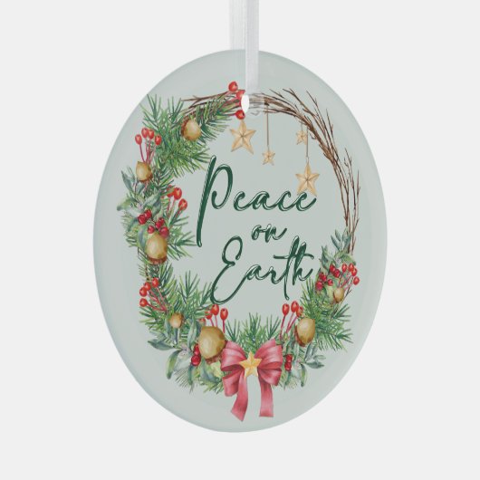 Weltfrieden Weihnachtskranz Ornament Aus Glas (Vorderseite Rechts)