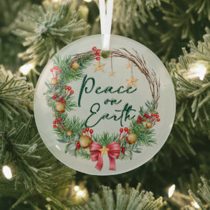 Weltfrieden Weihnachtskranz Ornament Aus Glas