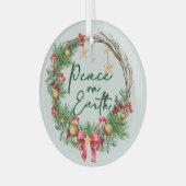 Weltfrieden Weihnachtskranz Ornament Aus Glas (Vorderseite links)