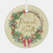 Weltfrieden Weihnachtskranz Ornament Aus Glas (Vorderseite)