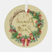 Weltfrieden Weihnachtskranz Ornament Aus Glas (Rückseite)