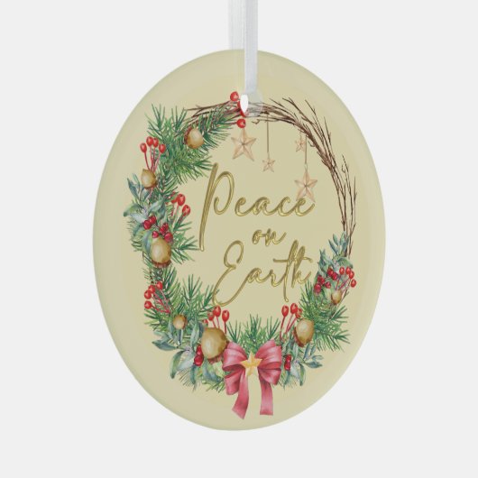 Weltfrieden Weihnachtskranz Ornament Aus Glas (Vorderseite Rechts)