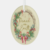 Weltfrieden Weihnachtskranz Ornament Aus Glas (Vorderseite links)