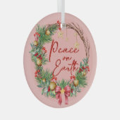 Weltfrieden Weihnachtskranz Ornament Aus Glas (Vorderseite Rechts)