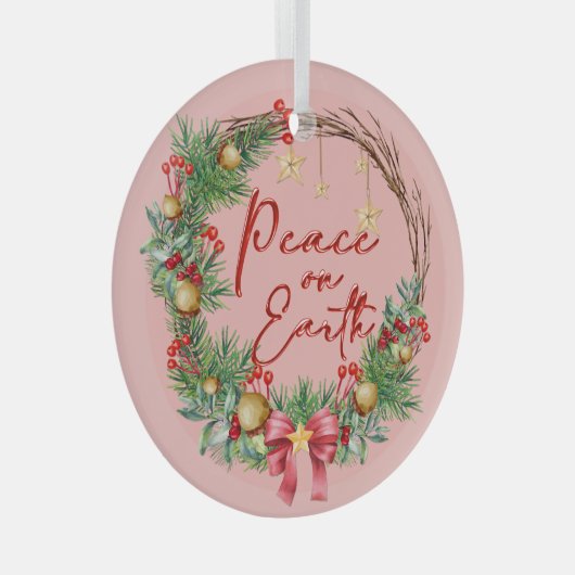 Weltfrieden Weihnachtskranz Ornament Aus Glas (Vorderseite Rechts)