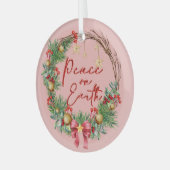 Weltfrieden Weihnachtskranz Ornament Aus Glas (Vorderseite links)