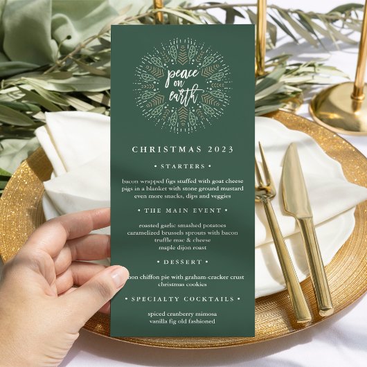 Weltfrieden | Weihnachtsmenü Menükarte