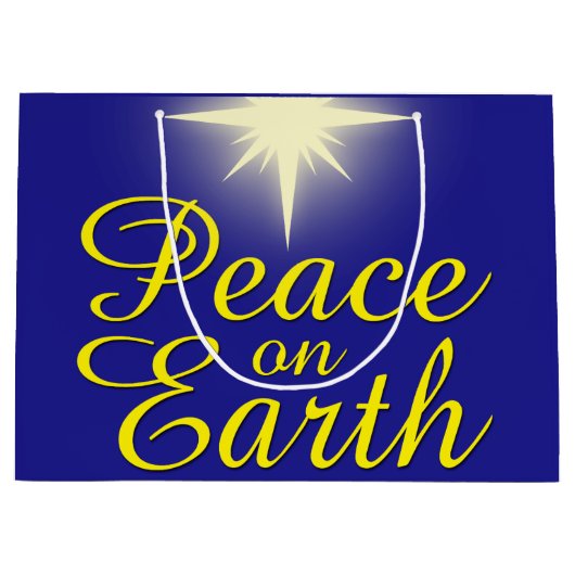 Weltfrieden Weihnachtsstern Große Geschenktüte (Vorderseite)