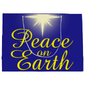 Weltfrieden Weihnachtsstern Große Geschenktüte (Rückseite)