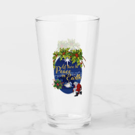 Weltfrieden-Weihnachtstrinkendes Glas