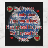 Weltfrieden Weinetikett (Einzelnes Label)