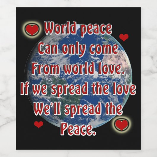 Weltfrieden Weinetikett (Einzelnes Label)