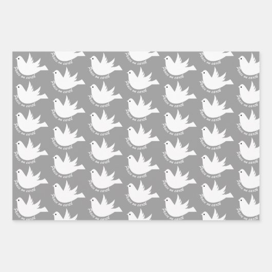 Weltfrieden weiß taube grau Weihnachten Geschenkpapier Set (Vorderseite 3)