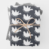 Weltfrieden weiß taube grau Weihnachten Geschenkpapier Set (Beispiel)